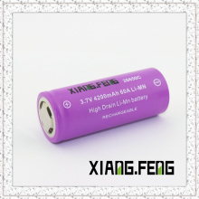 3.7V Xiangfeng 26650 4200mAh 60A Imr Batería recargable de litio Batería Li-Mn